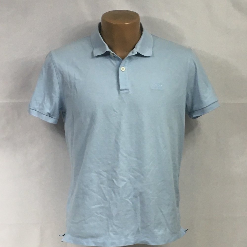 Men's Blue Hugo Boss Short Sleeve Polo Shirt Sz M